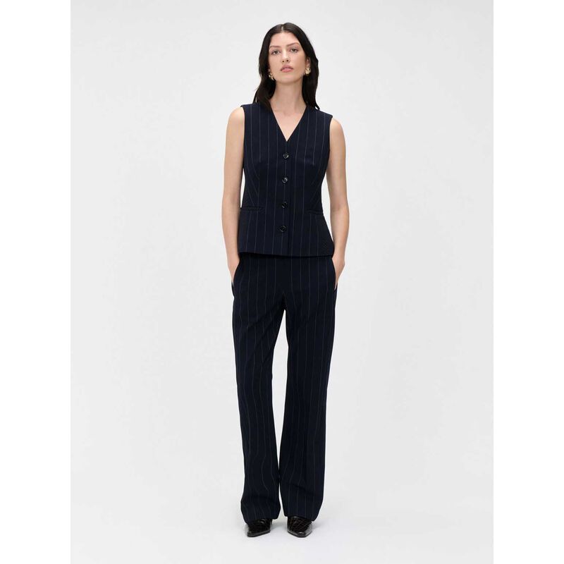 Veronika Maine Pinstripe Spliced Waistcoat image number 3